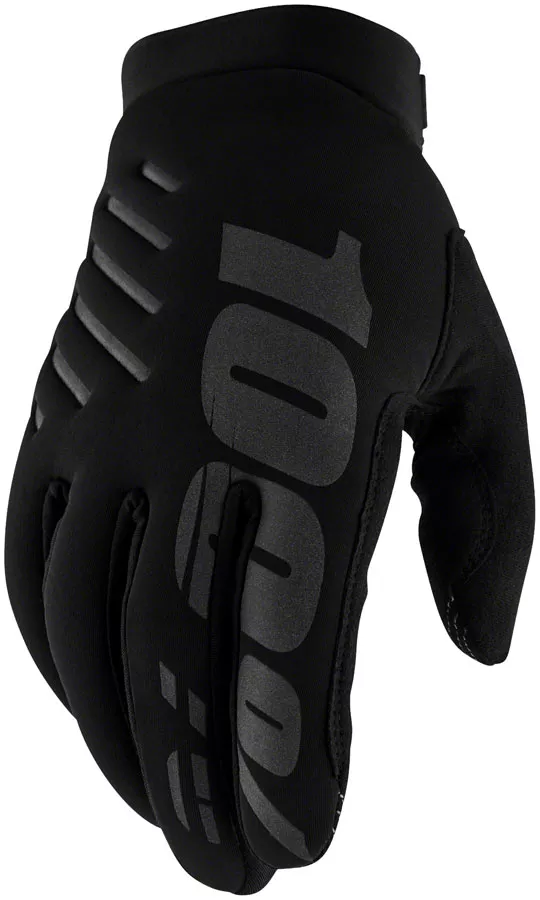 100% Brisker Youth Gloves - Black