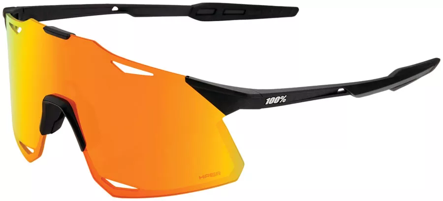 100% Hypercraft Sunglasses - Matte Black/Hiper Red Mirror Lens