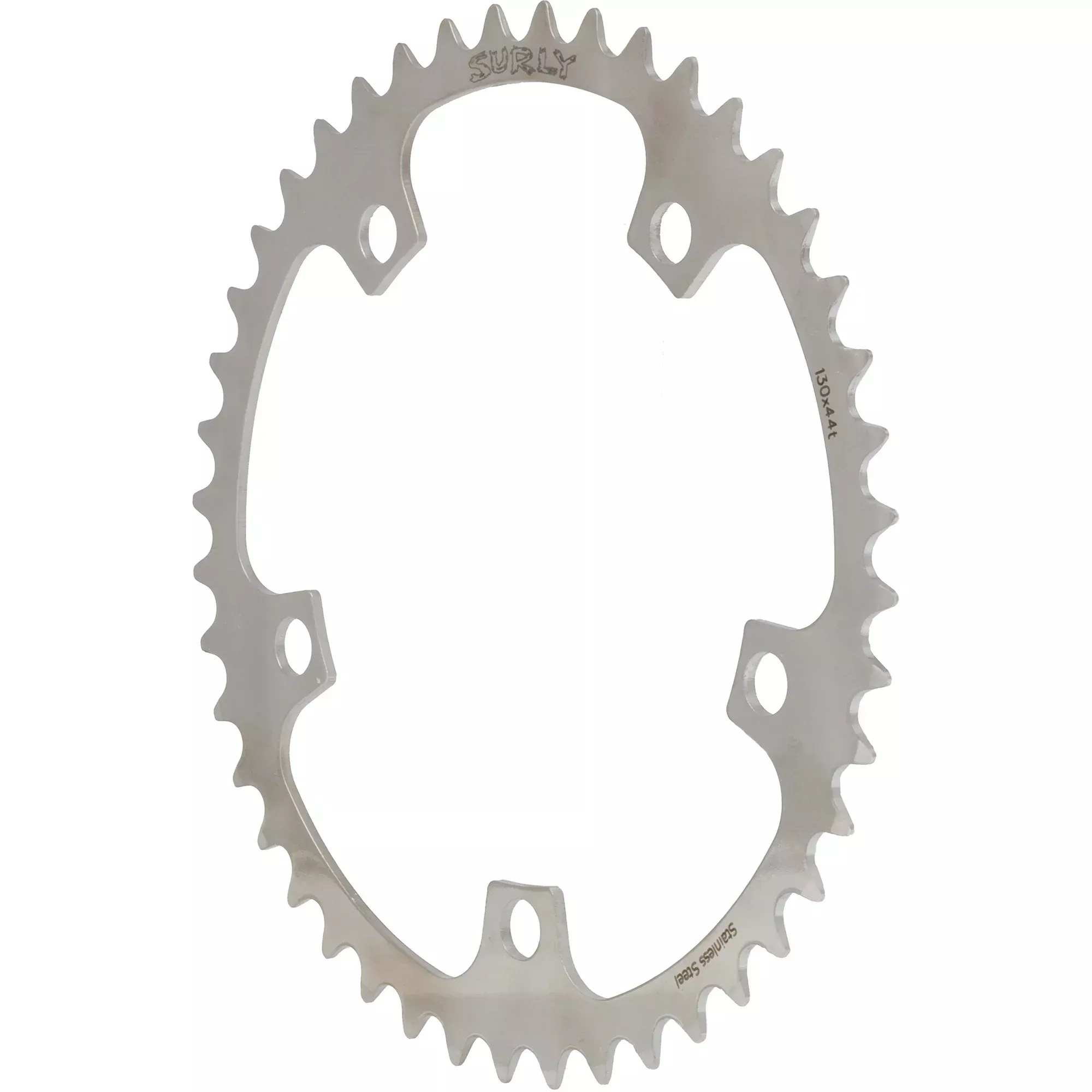 5-Bolt Stainless Steel Chainring - 44t x 130mm