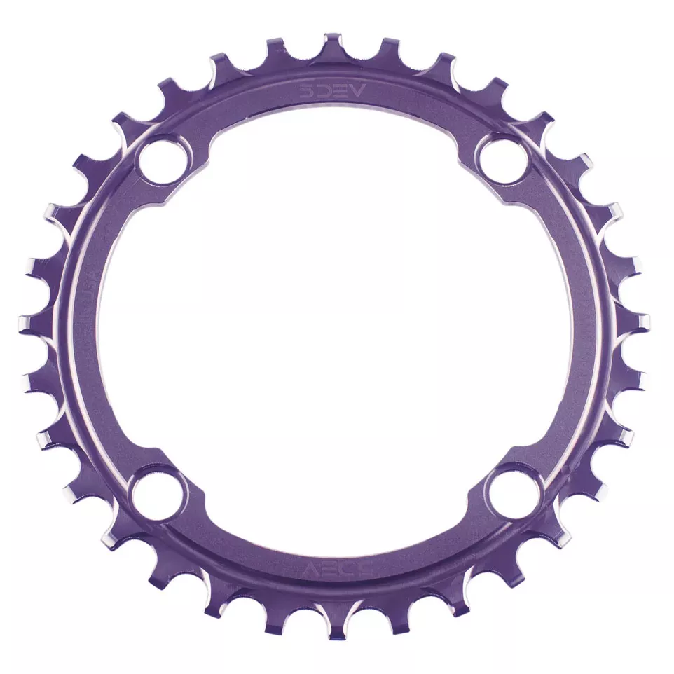 5Dev 104 BCD Titanium Chainrings 34T Purple