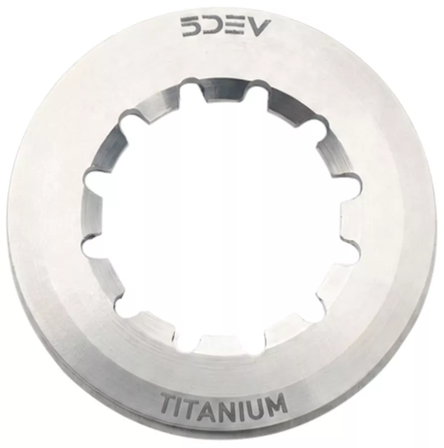 5DEV Center Lock Rotor Lockring - Internal Spline Titanium