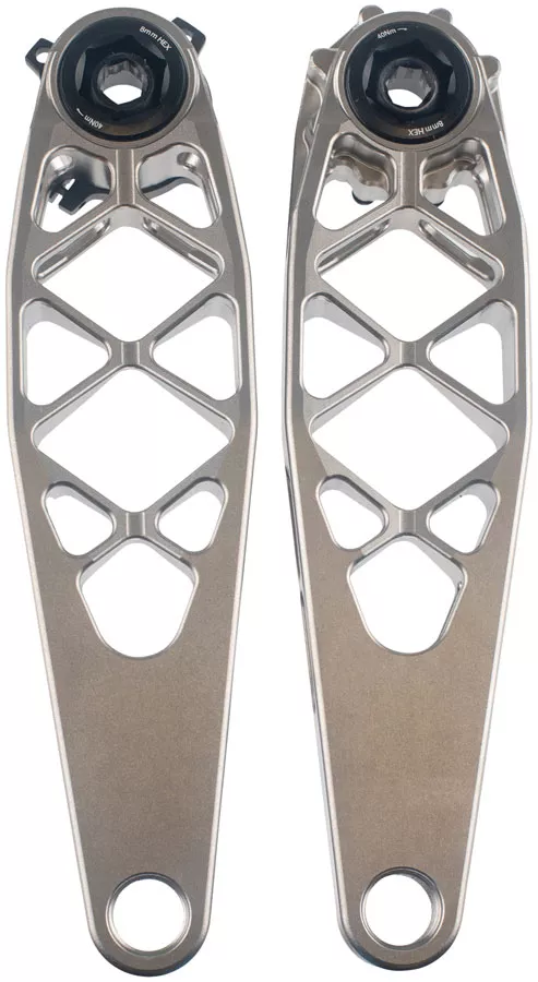 5DEV Titanium MTB Crankset - 165mm 8-Bolt DM Chainring Interface Raw Ti