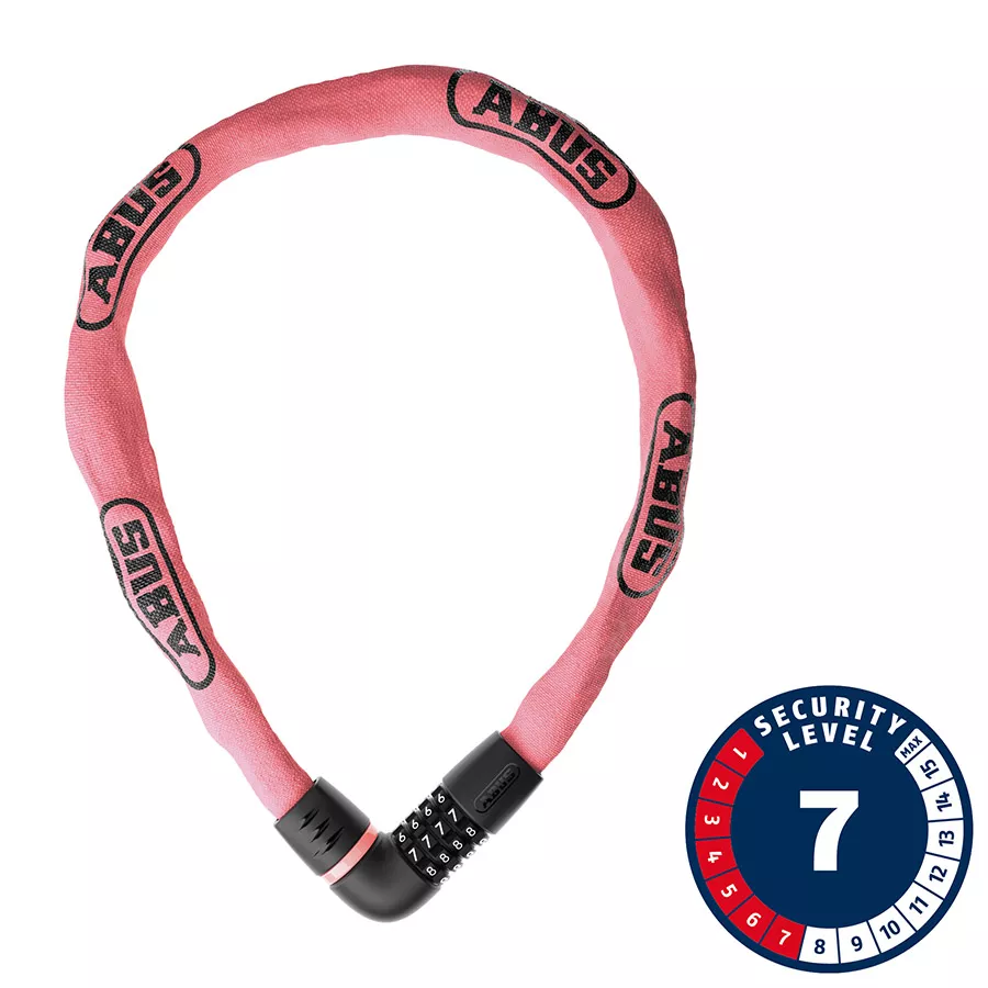Abus Tresor 6807C Chain Lock Combination 7mm 110cm 3.6' Rose Blush