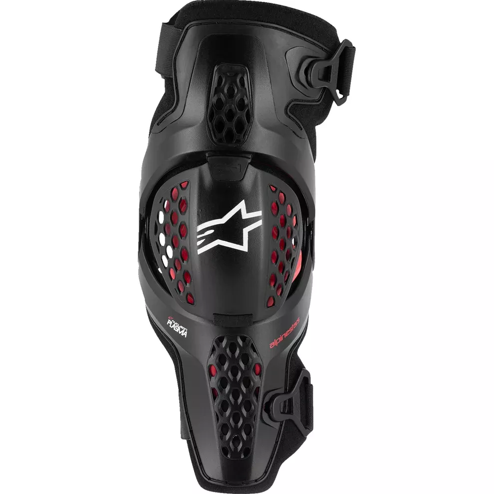 Alpinestars SX-1 Plasma Knee Guards - Black/Red/Cool Gray - S/M