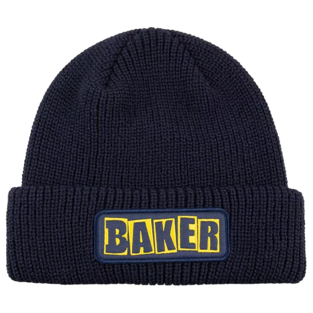 Baker Brand Logo Beanie Navy / Yellow