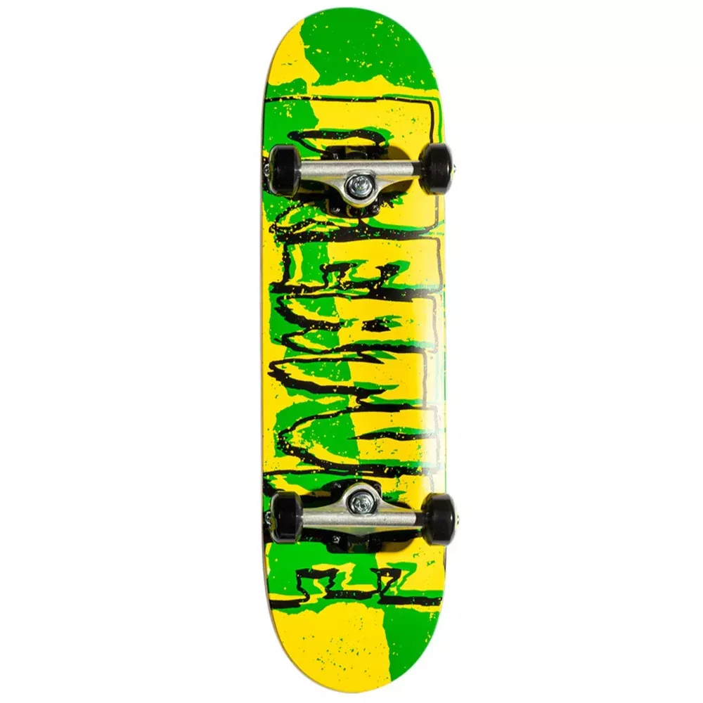 Creature Ripped Logo Micro Green / Yellow 7.5 - Skateboard Complete