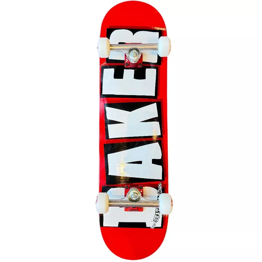 Custom Baker Brand Logo White Red Skateboard Complete