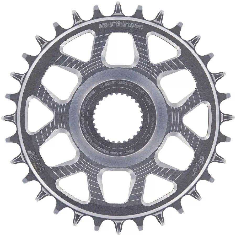 e*thirteen Helix Race e*specChainring - Bosch SX / Gen4 CX Direct Mount 15mm Offset 32T 11/12 Speed Silver