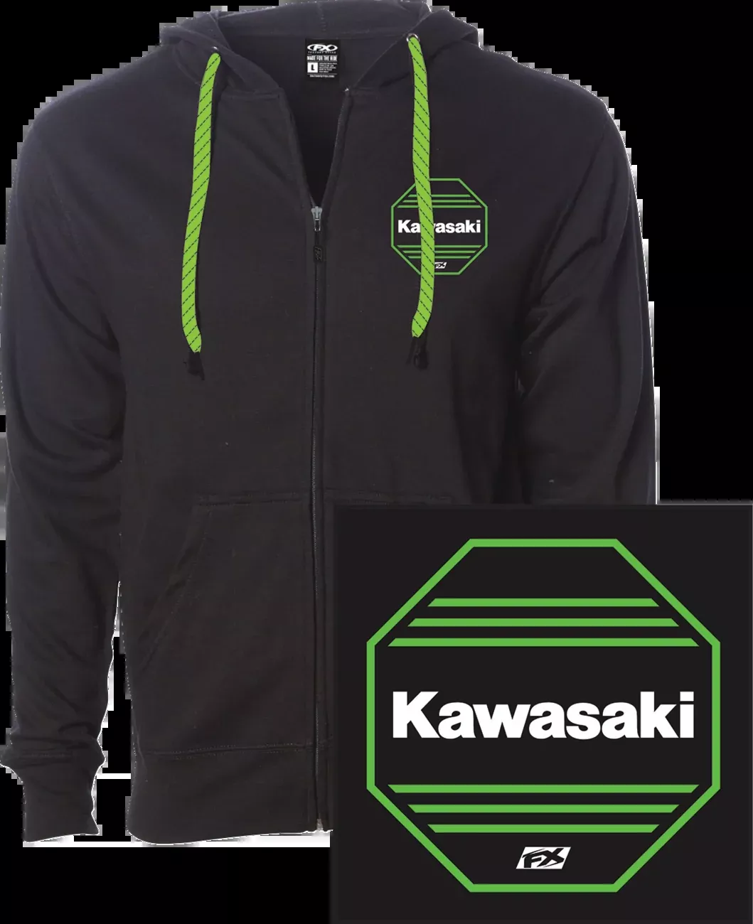 Factory Effex Kawasaki Octagon Zip-Up Hoodie