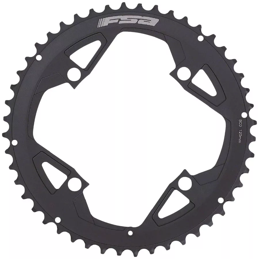 Full Speed Ahead Gossamer Pro ABS Road Chainring - 50t Outer Ring 120mm BCD 4-Bolt Aluminum N11 BLK