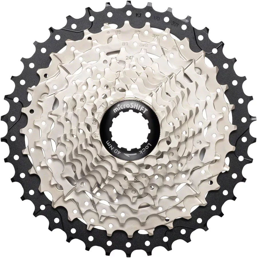 microSHIFT Sword Cassette - 10-Speed 11-38t Alloy Spider Satin Nickel