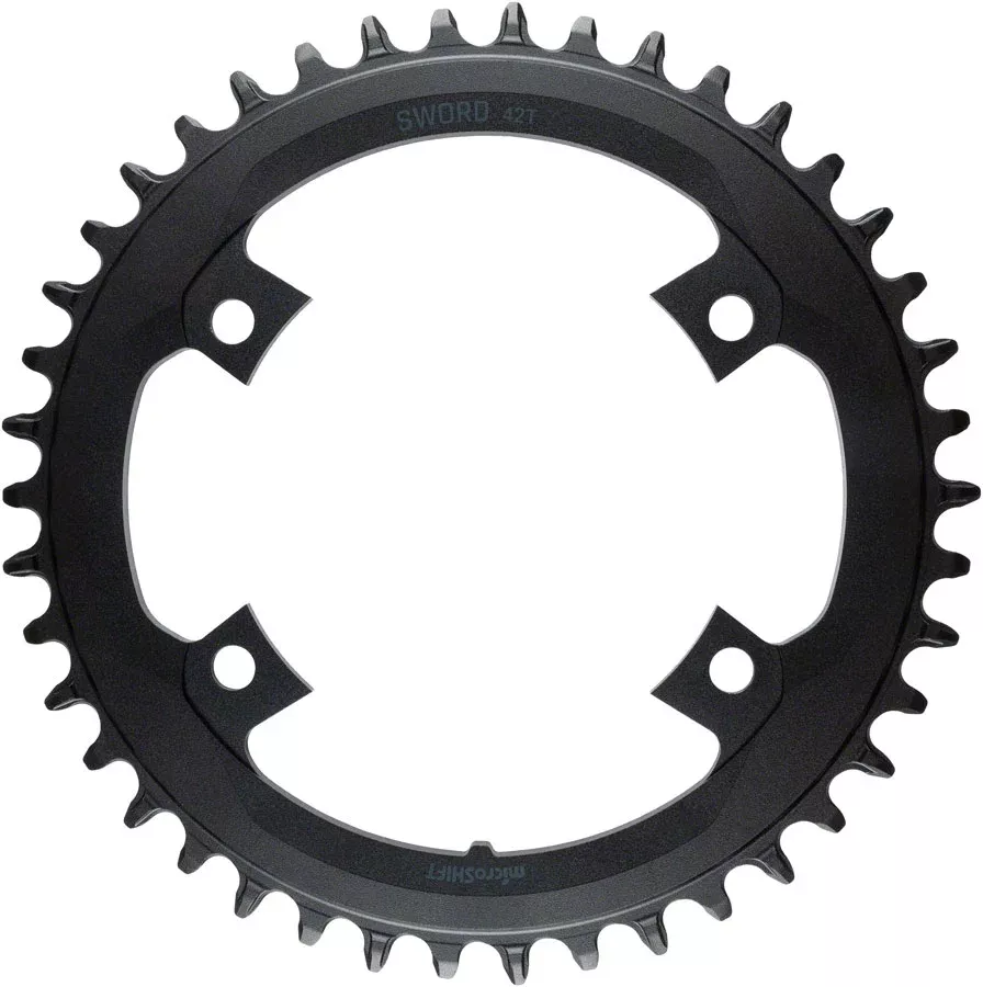 microSHIFT Sword Chainring - 42t 110 Asym BCD For 1x 9/10-Speed Black
