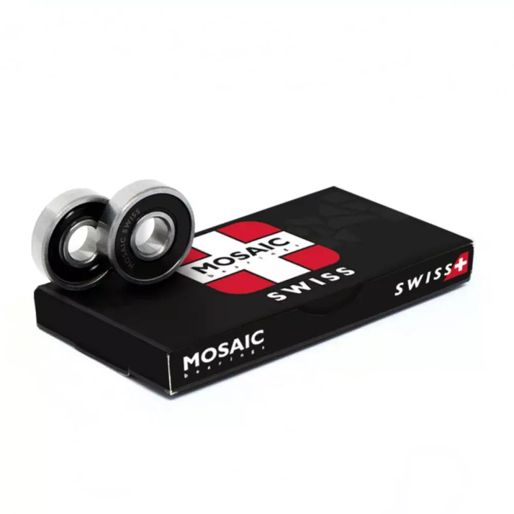 Mosaic Swiss Silver Black Skateboard Bearings