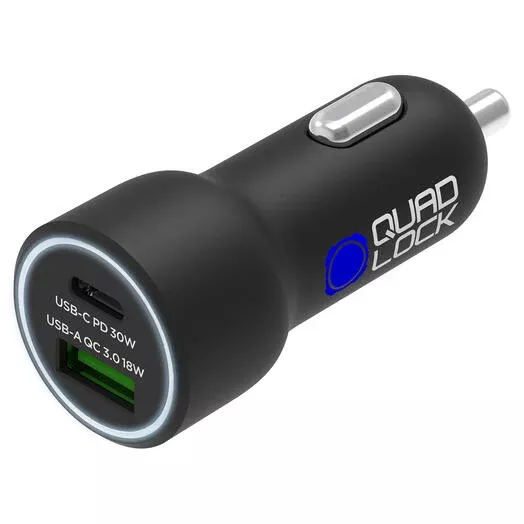 Quad Lock 48W Dual Car Charging USB-C & A