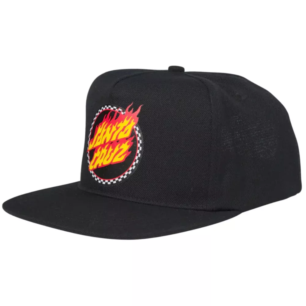 Santa Cruz Check Ringed Flamed Dot Black Snapback