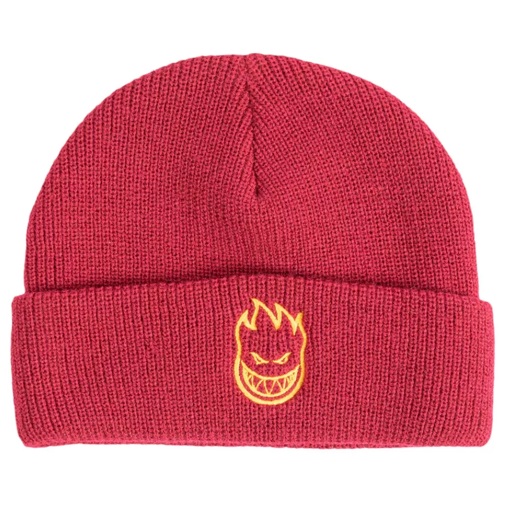 Spitfire Bighead Dark Red Gold Cuff Beanie