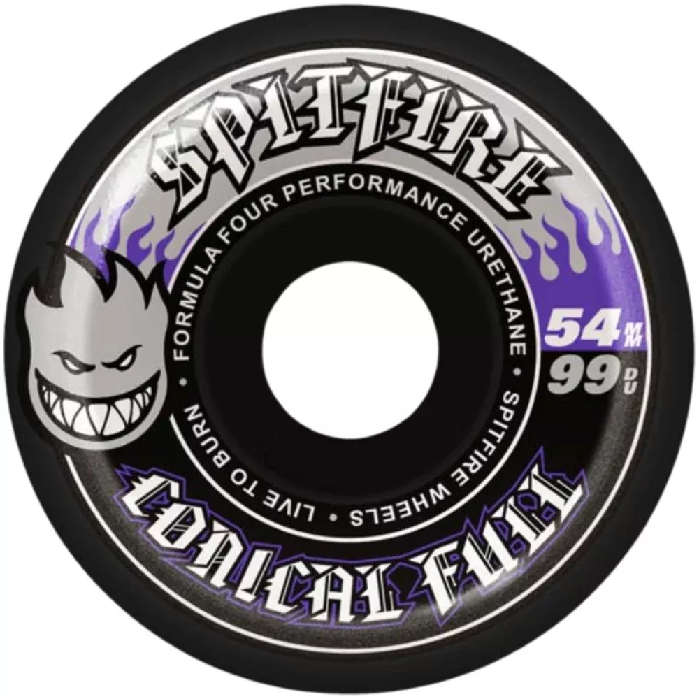 Spitfire Formula Four Conical Full Color Pack Black 99D 54mm - Skateboard Wheels