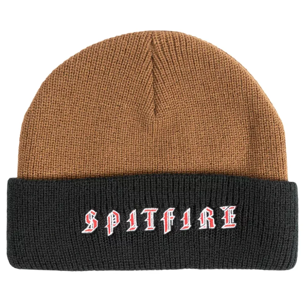 Spitfire Old E Brown Black Cuff Beanie