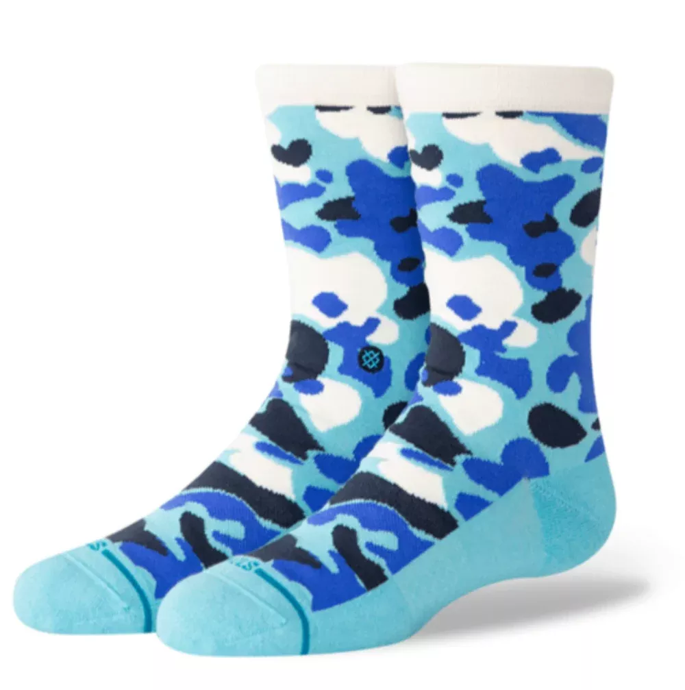 Stance Kids Camo Crew Electric Blue Socks