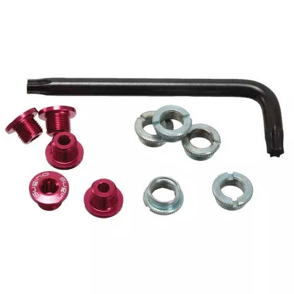 Sugino Alloy Outer Chainring Bolt Set Single - Red