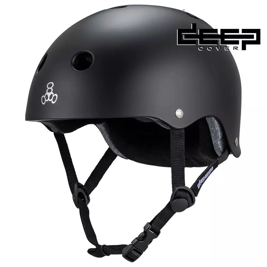 Triple 8 Deep Cover Matte Black Certified Helmet