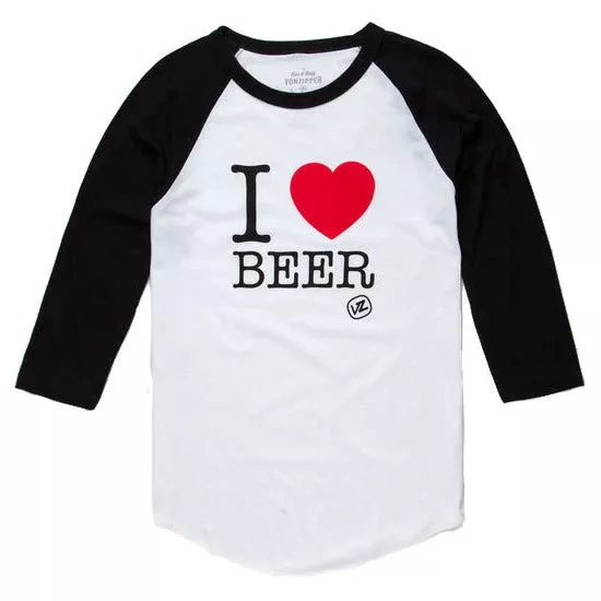 VonZipper "I Love Beer" 3/4 Baseball Tee CLOSEOUT