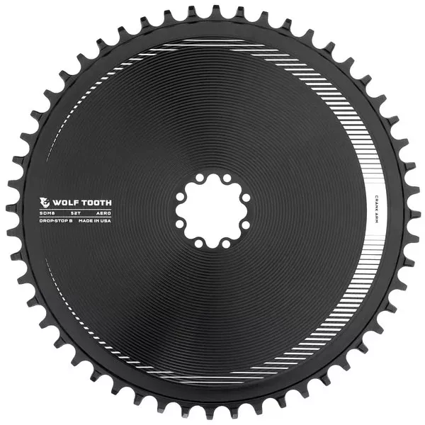 Wolf Tooth Components Aero Chainring 8-Bolt Drop-Stop B 52T Blk