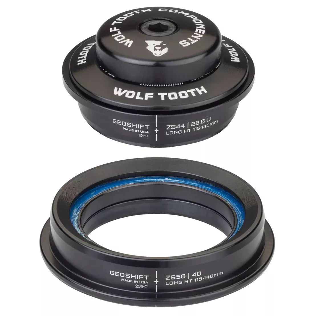 Wolf Tooth Components GeoShift Headset ZS44 Upper/ZS56 Lower (Perf) Long