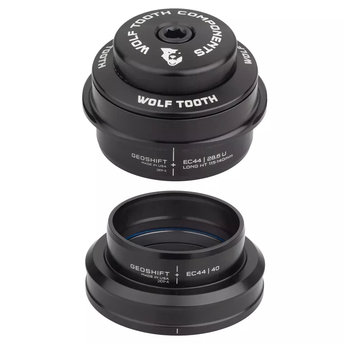 Wolf Tooth GeoShift Performance Angle Headset - 2 Deg Long EC44/EC44 Black