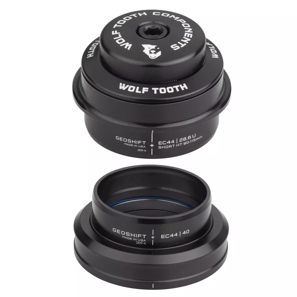 Wolf Tooth GeoShift Performance Angle Headset - 2 Deg Short EC44/EC44 Black