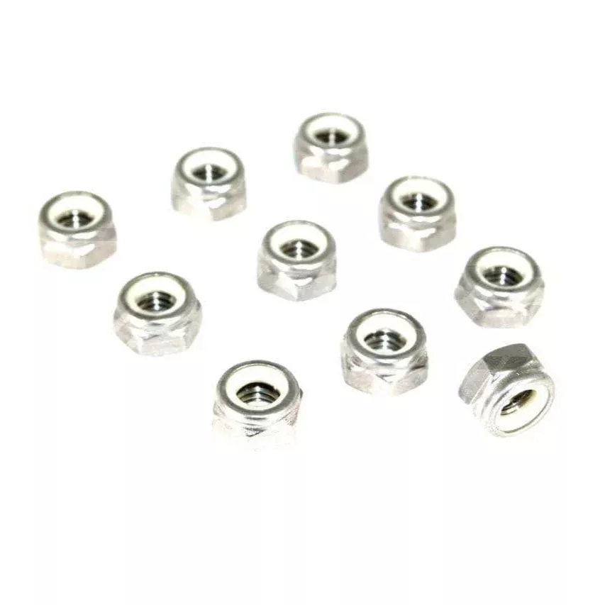 ZSPEC M6-1.0 Nylon Lock Nuts, Stainless SUS304, 10-Pack